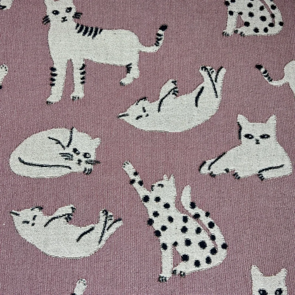 Frankie Print Co Pink Cats Throw Blanket‎ 60x80